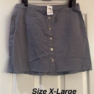 Charlotte Russe Charcoal Button-Down Mini Skirt